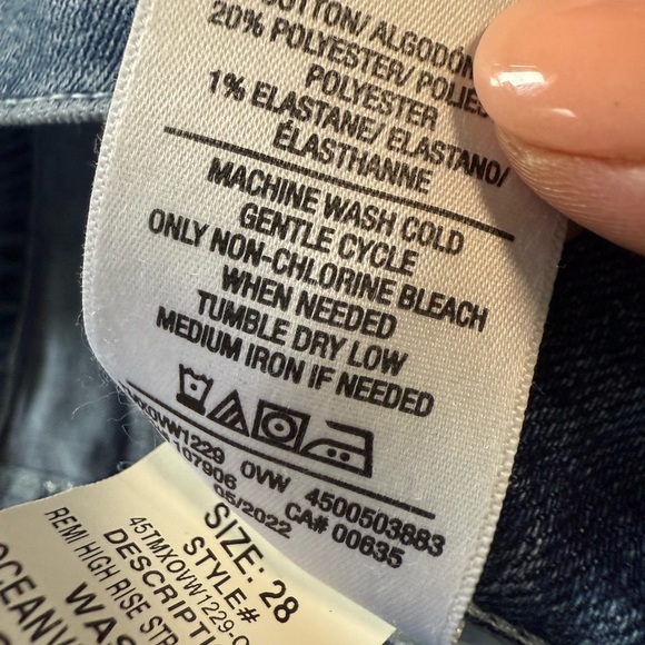 Hudson Remi High Rise Straight Crop Jeans Oceanview Distressed Frayed Hem - Picture 7 of 9